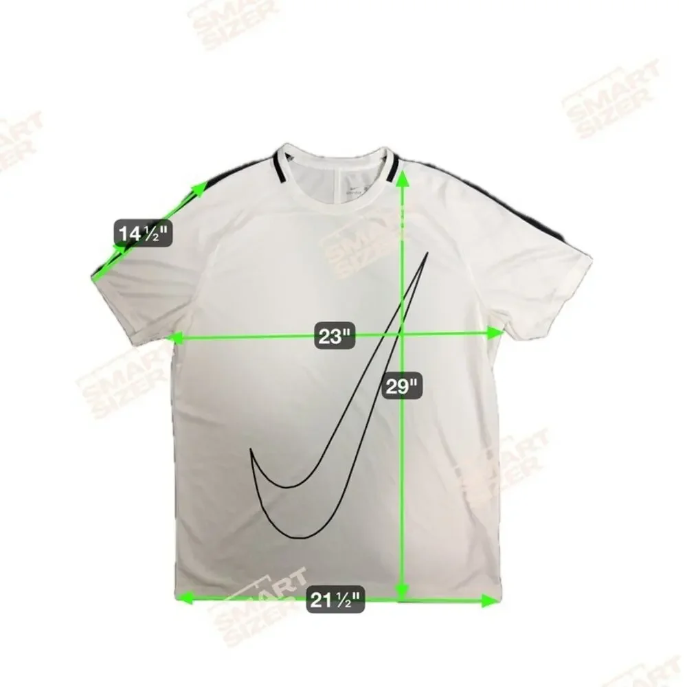 Nike Dri Fit Mens XL White‎ Black Swoosh Athletic T Shirt Short Sleeve
